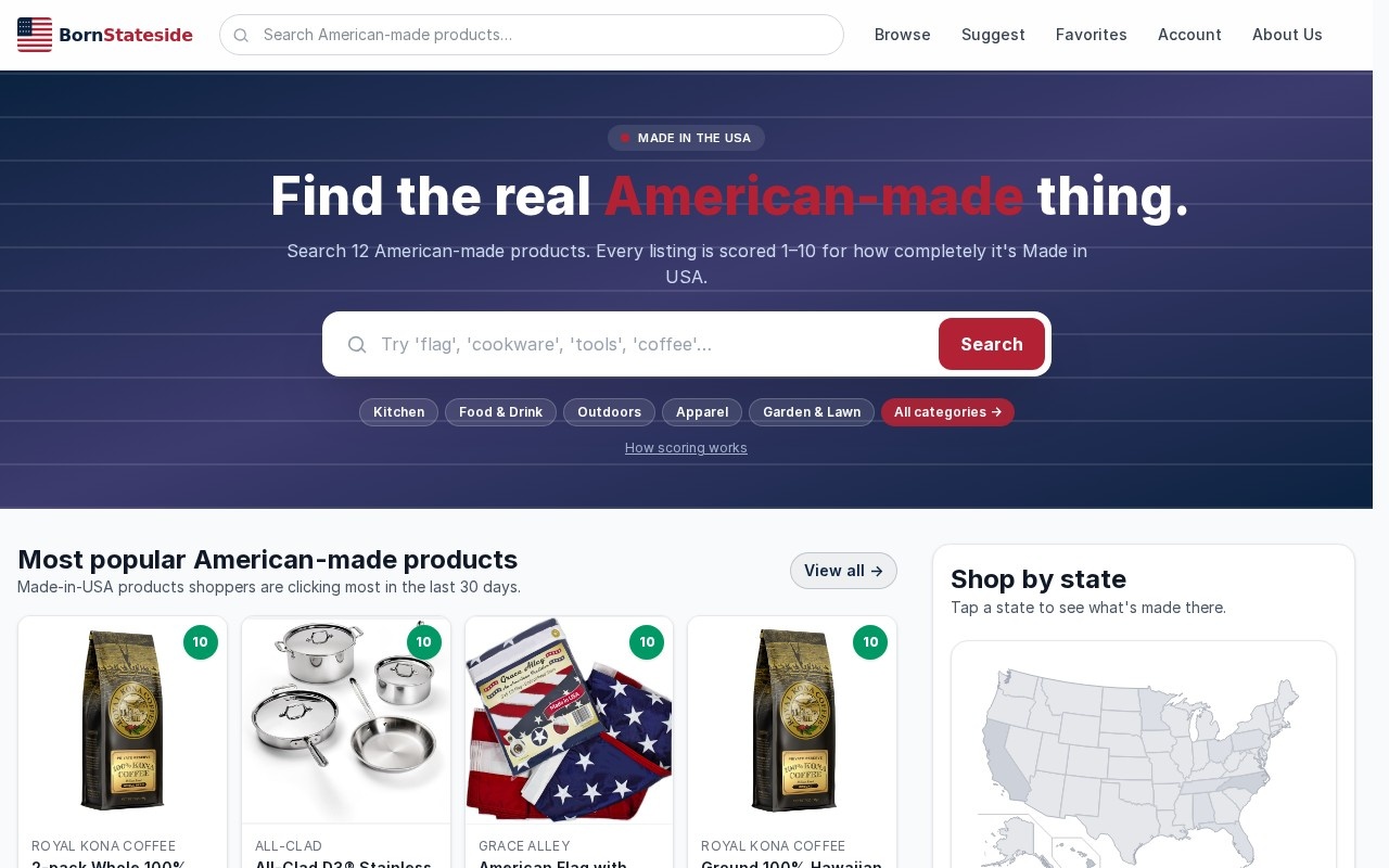 Screenshot of BornStateside