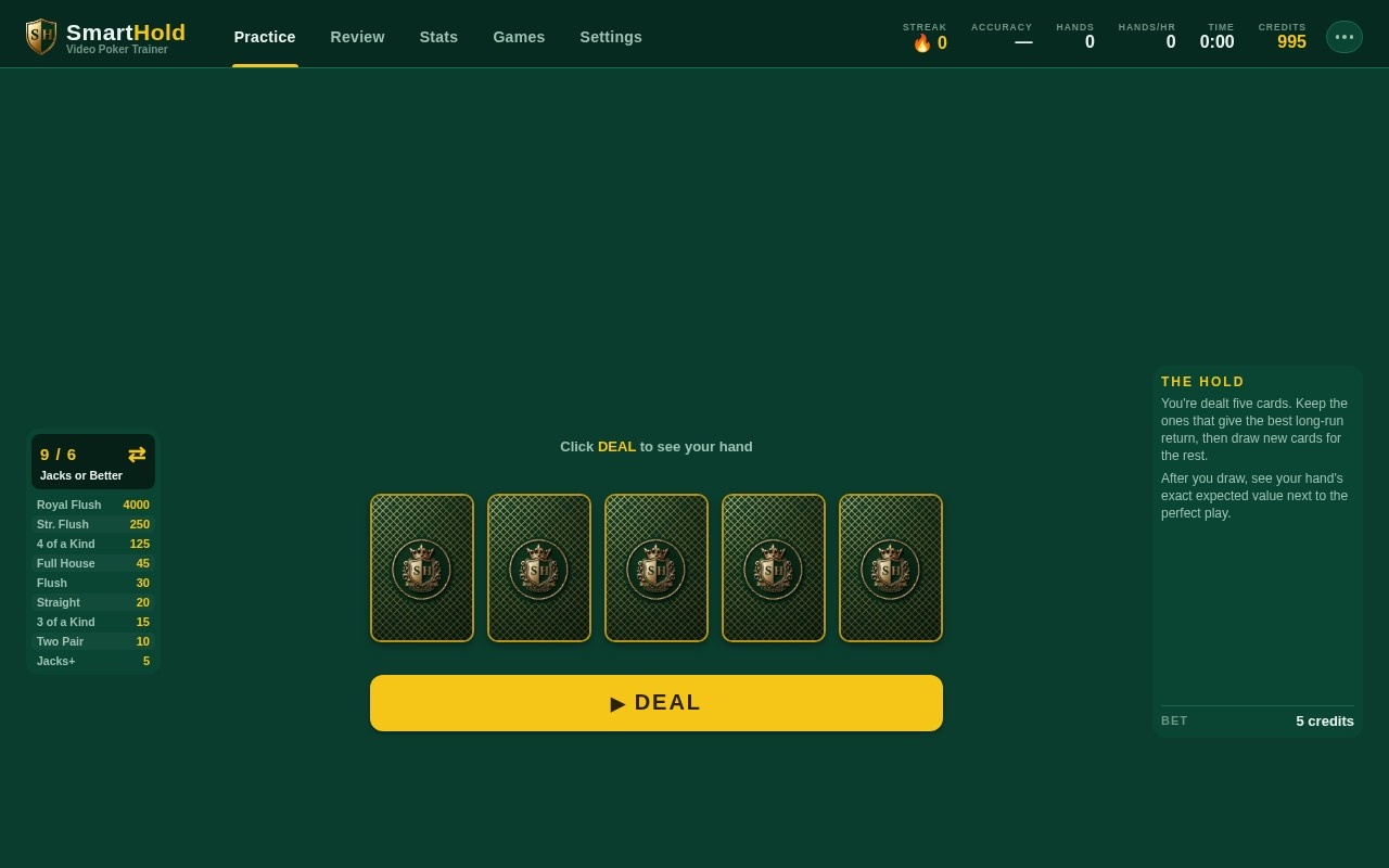Screenshot of SmartHold